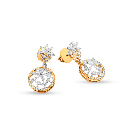 18K Gold Diamond Drop Earrings