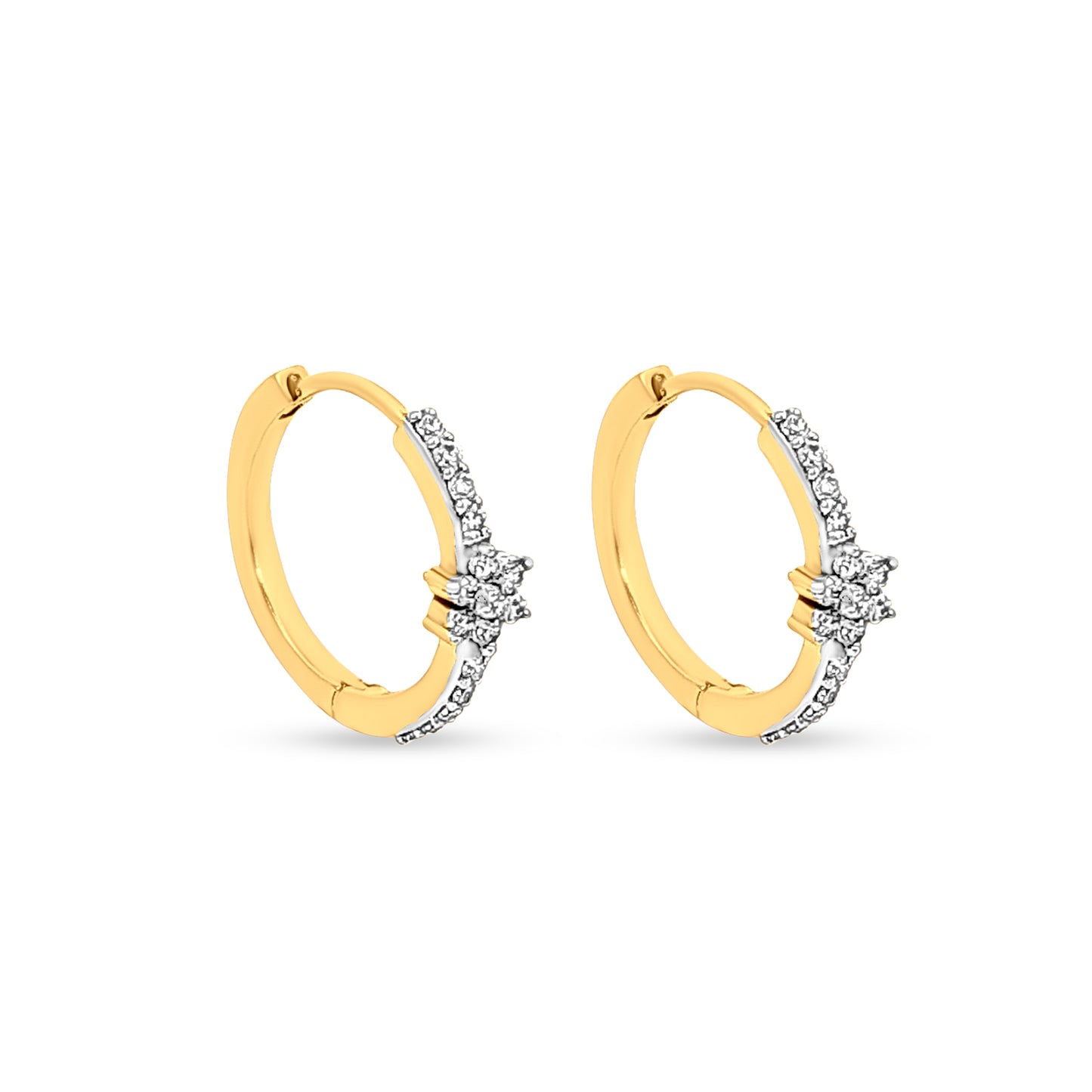 Tarini - 18K Yellow Gold Diamond Huggie Hoop Earrings