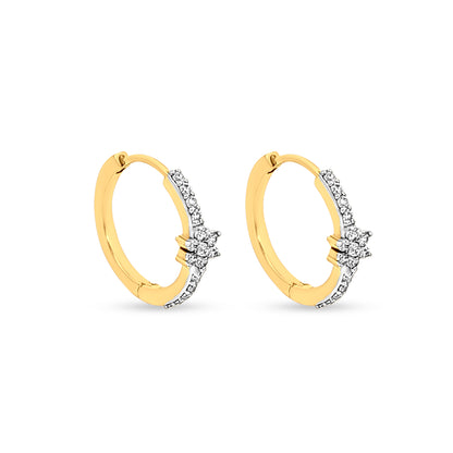 Tarini - 18K Yellow Gold Diamond Huggie Hoop Earrings