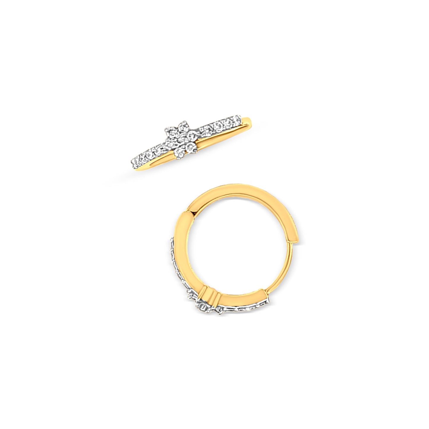 Tarini - 18K Yellow Gold Diamond Huggie Hoop Earrings