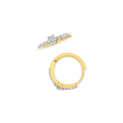 Tarini - 18K Yellow Gold Diamond Huggie Hoop Earrings