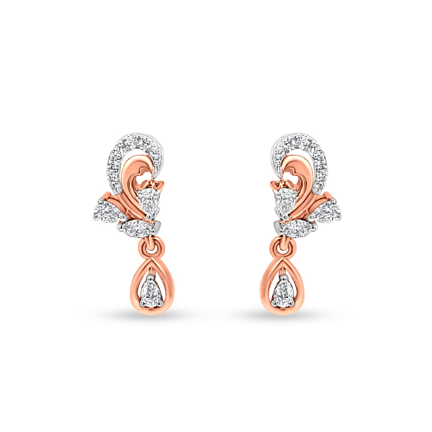 Sanya 18K Rose Gold Diamond Earrings