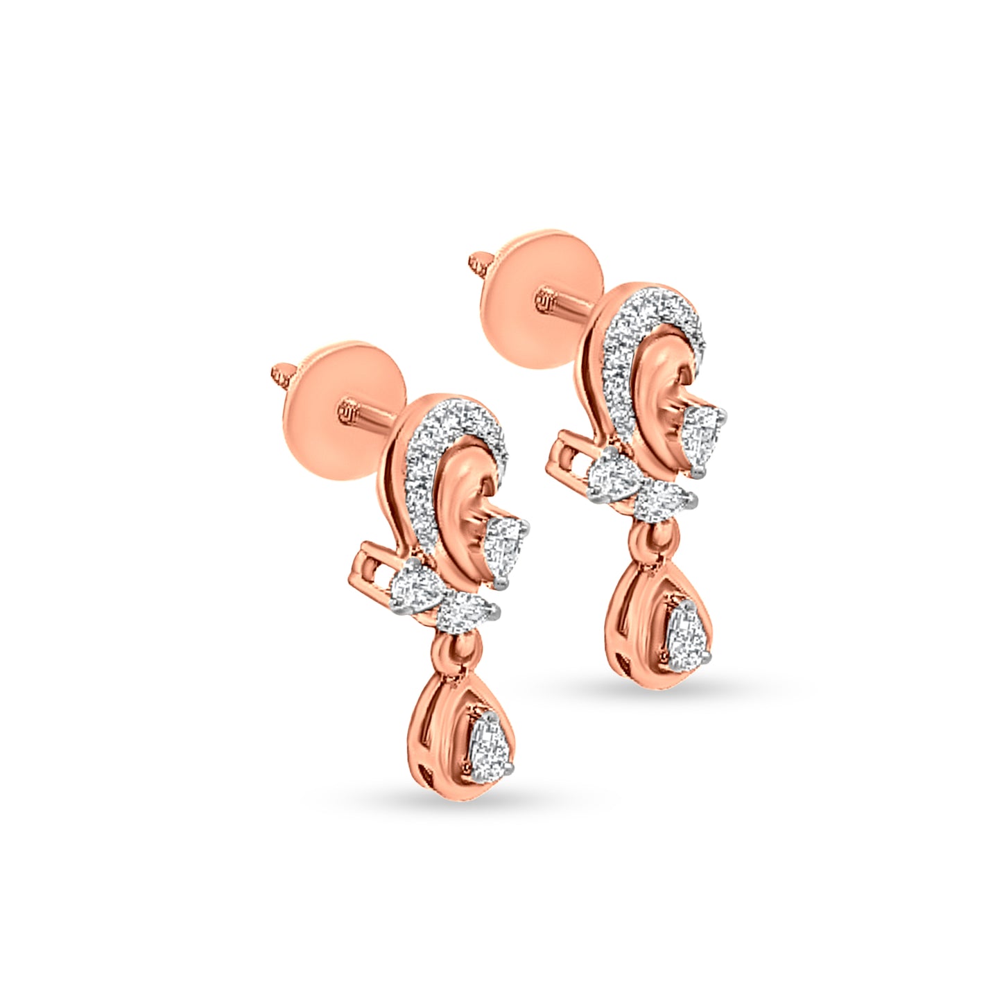 Sanya 18K Rose Gold Diamond Earrings