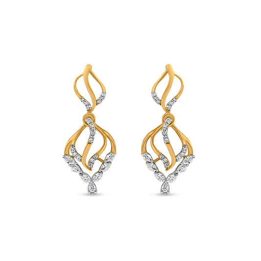 Nitya 18K Yellow Gold Fire Flame Diamond Earrings