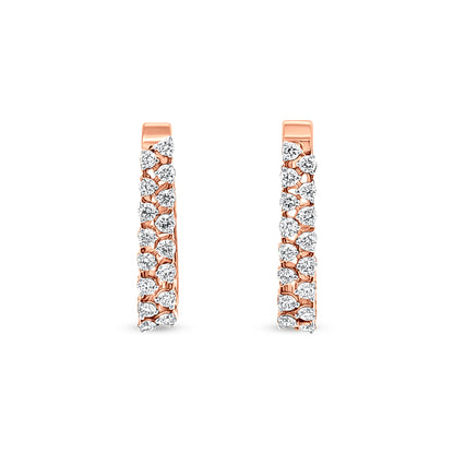 Surahi - 18K Rose Gold Diamond Huggie Earrings