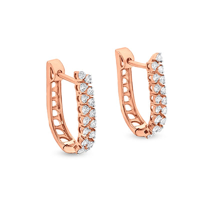 Surahi - 18K Rose Gold Diamond Huggie Earrings