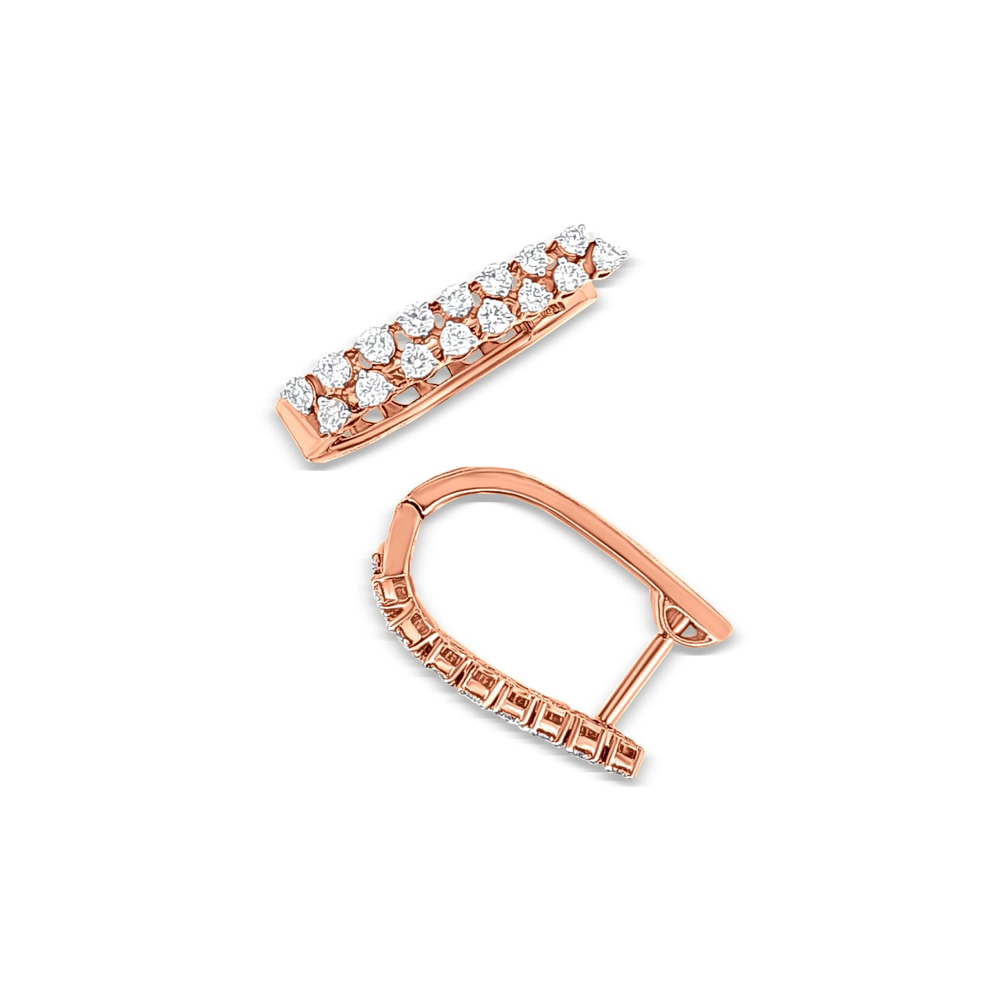 Surahi - 18K Rose Gold Diamond Huggie Earrings