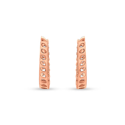 Surahi - 18K Rose Gold Diamond Huggie Earrings