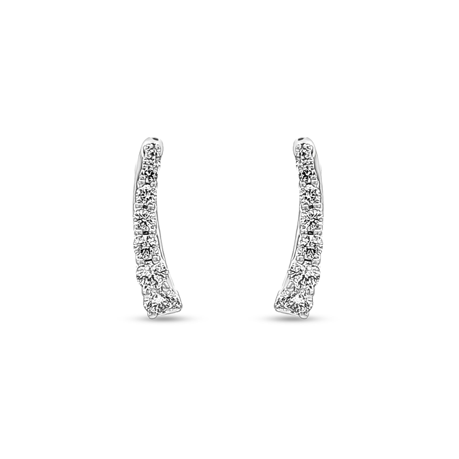 White Gold Diamond Huggie Earrings