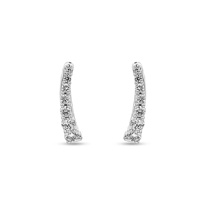 White Gold Diamond Huggie Earrings