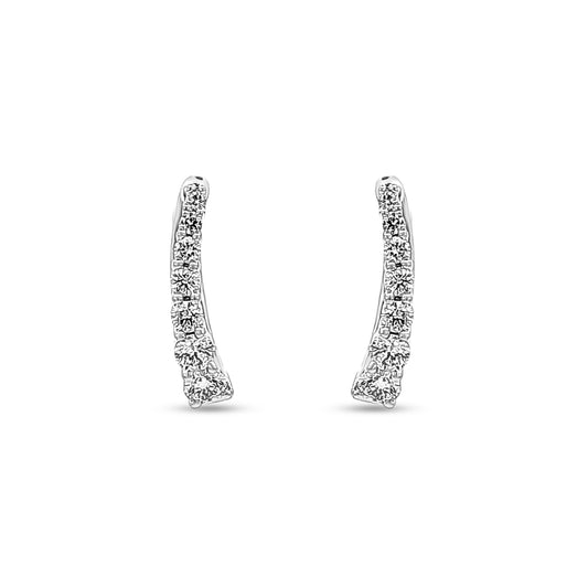 White Gold Diamond Huggie Earrings