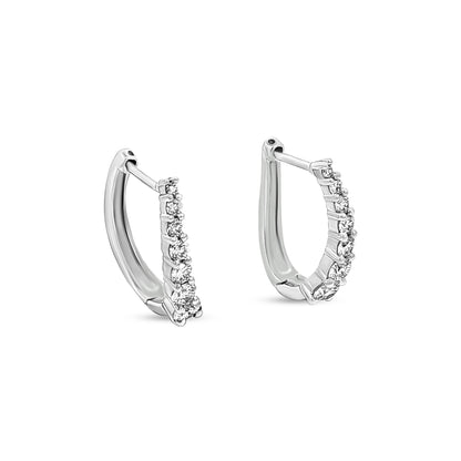 White Gold Diamond Huggie Earrings