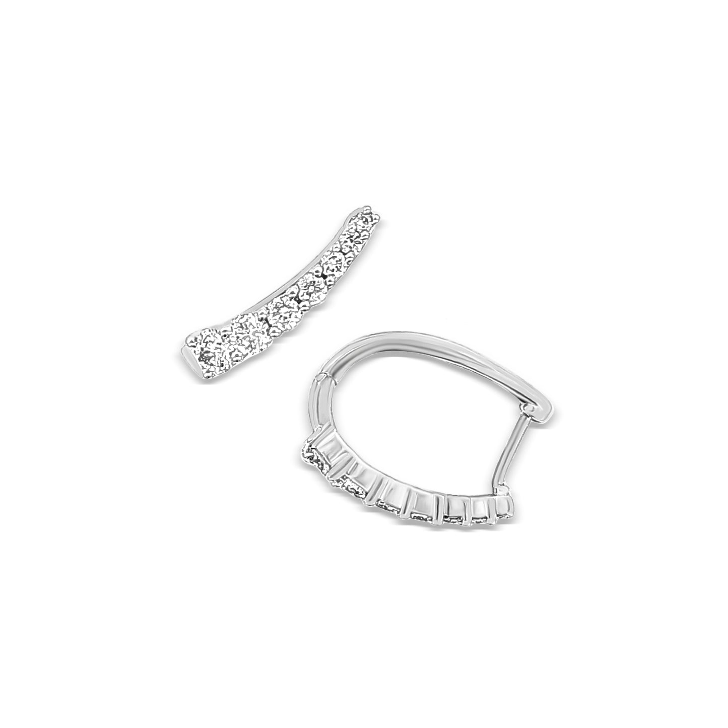 White Gold Diamond Huggie Earrings