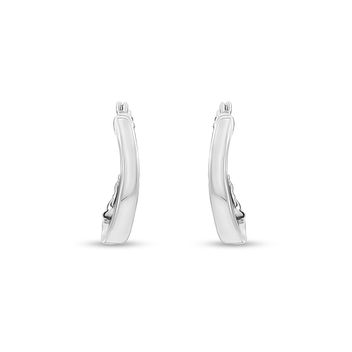 White Gold Diamond Huggie Earrings