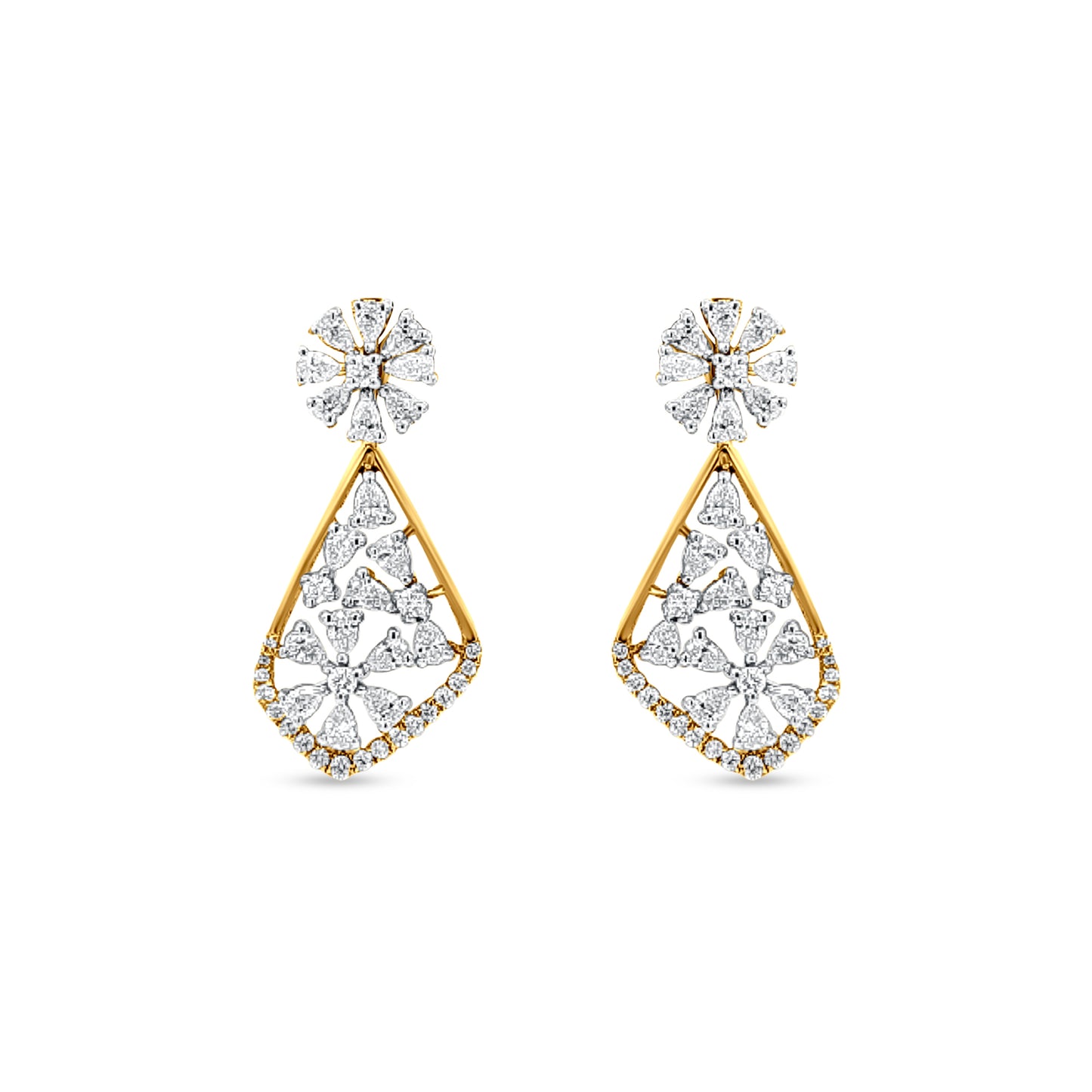 Shivani 18K Yellow Gold Abstract Diamond Dangle Earring