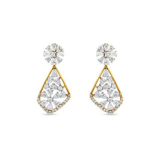 Shivani 18K Yellow Gold Abstract Diamond Dangle Earring