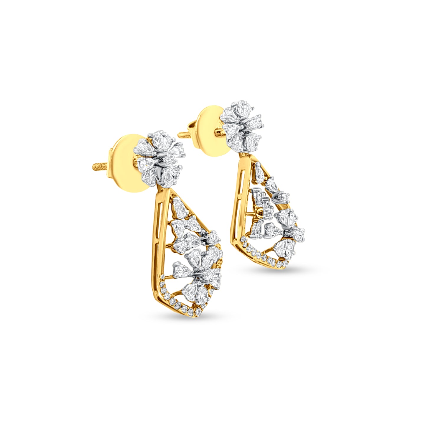 Shivani 18K Yellow Gold Abstract Diamond Dangle Earring