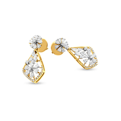 Shivani 18K Yellow Gold Abstract Diamond Dangle Earring