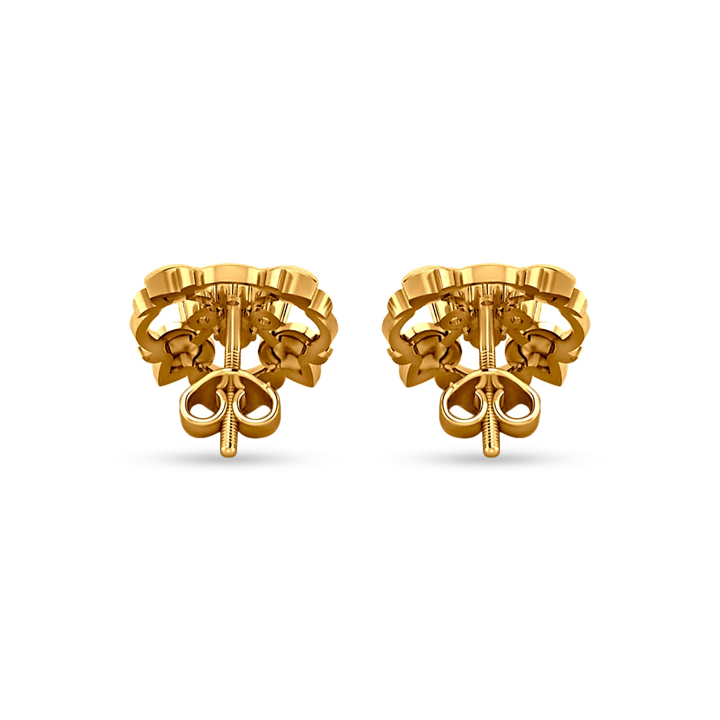 18K Gold Designer Diamond Studs