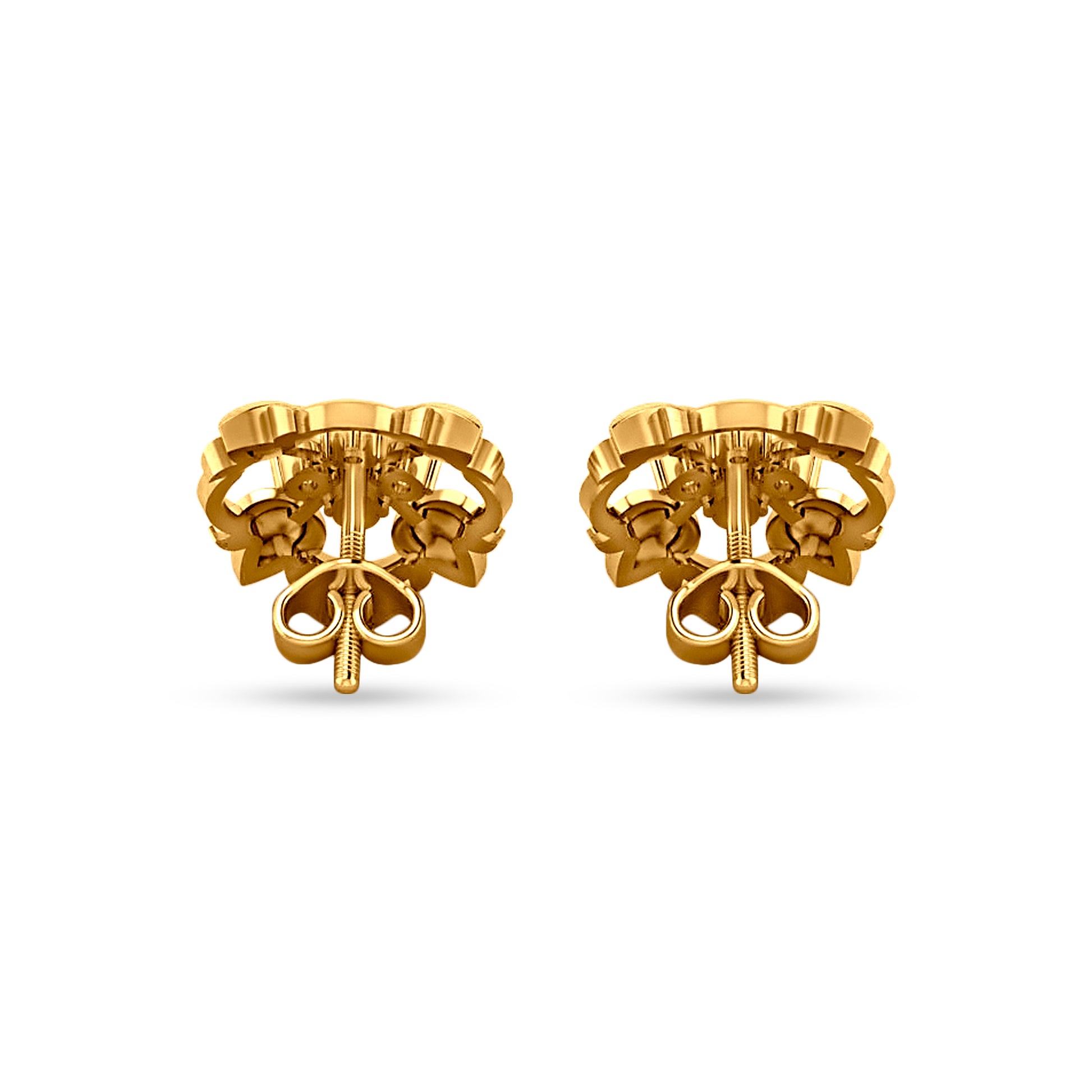 18K Gold Designer Diamond Studs