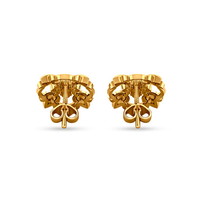 18K Gold Designer Diamond Studs