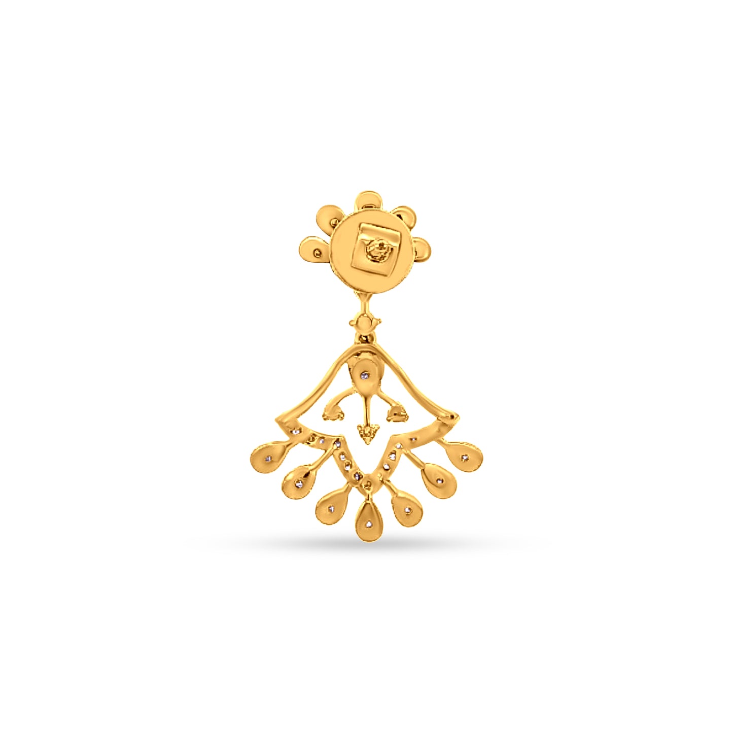 Ratrani 18K Yellow Gold Artistic Diamond Earrings