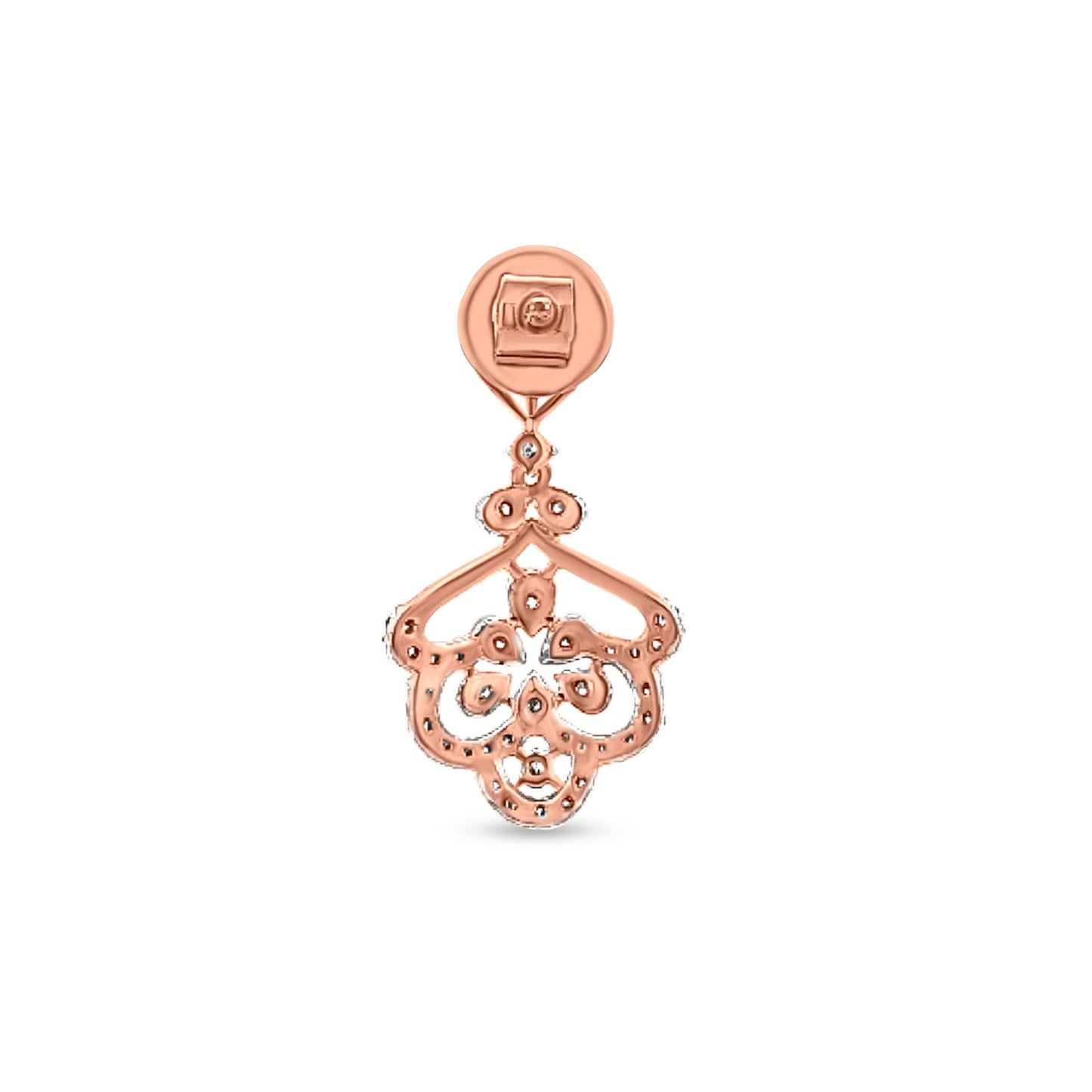 18K Rose Gold Diamond Dangle Earrings