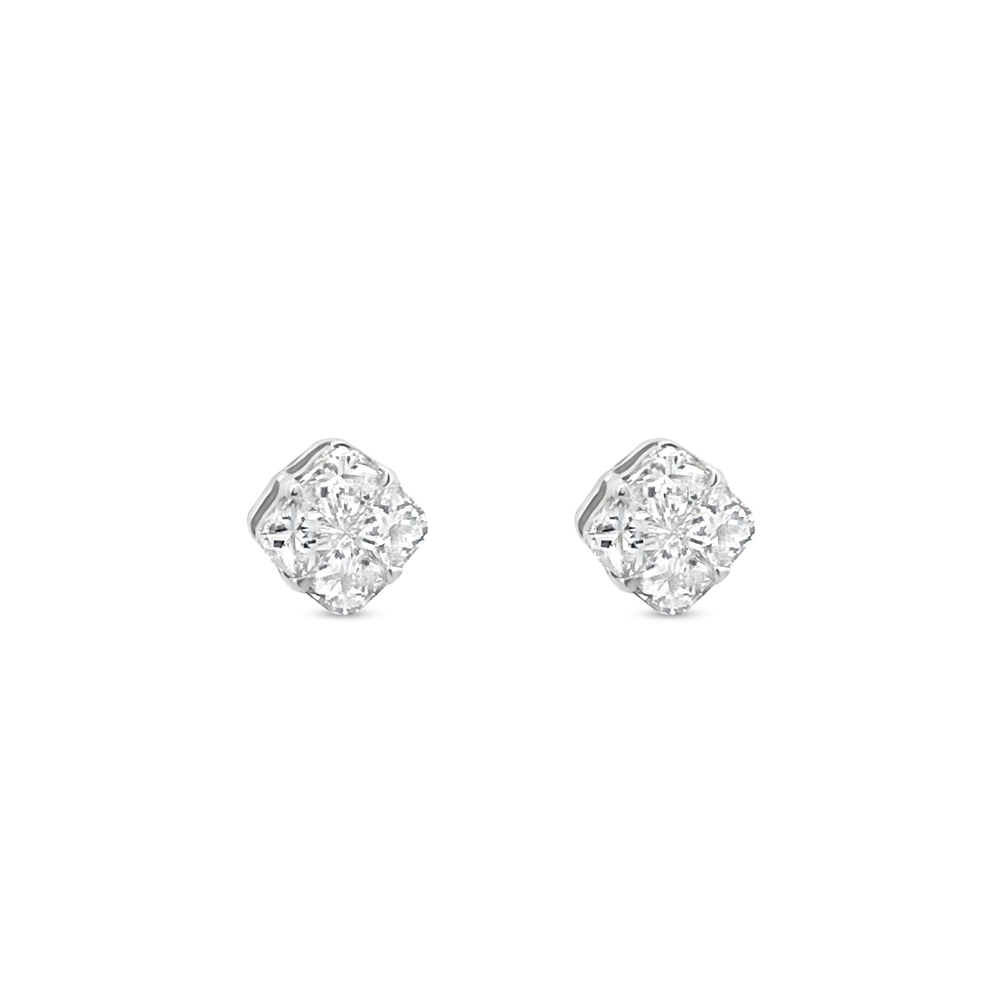 Pie Cut Button Diamond Earring - 1 Carat of Stunning Sparkle