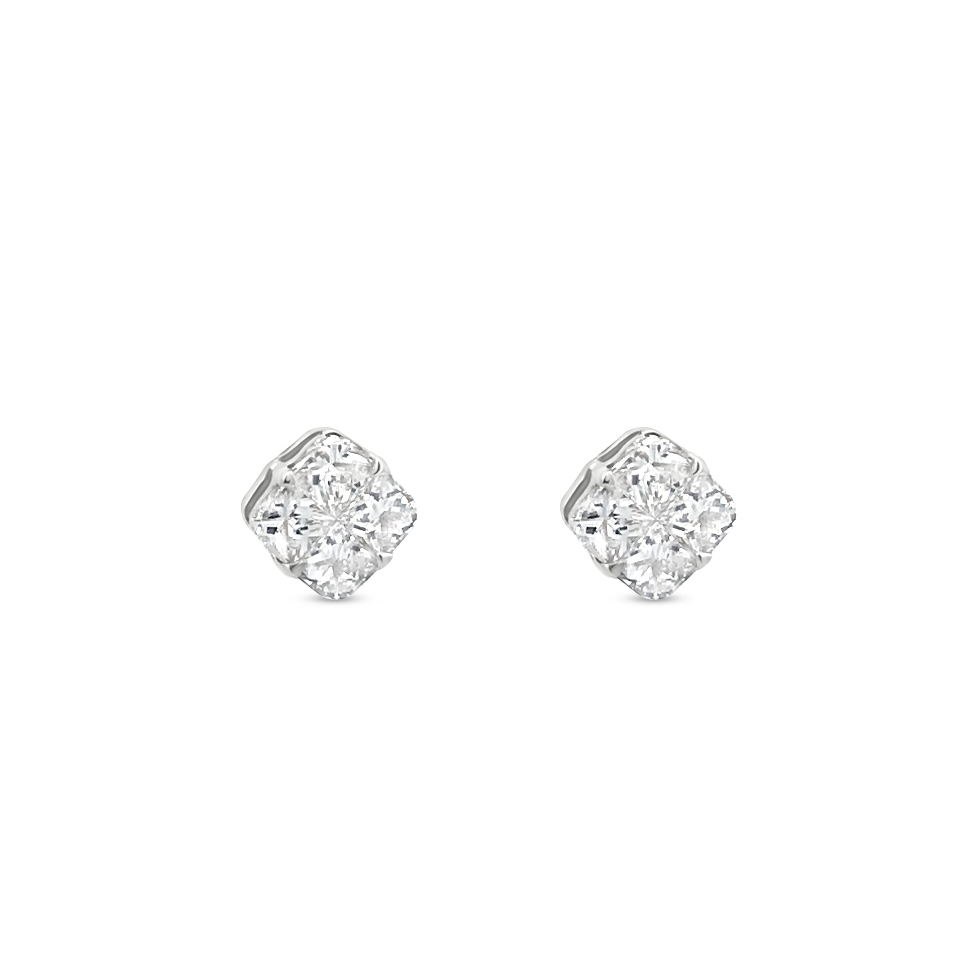 Pie Cut Button Diamond Earring - 1 Carat of Stunning Sparkle