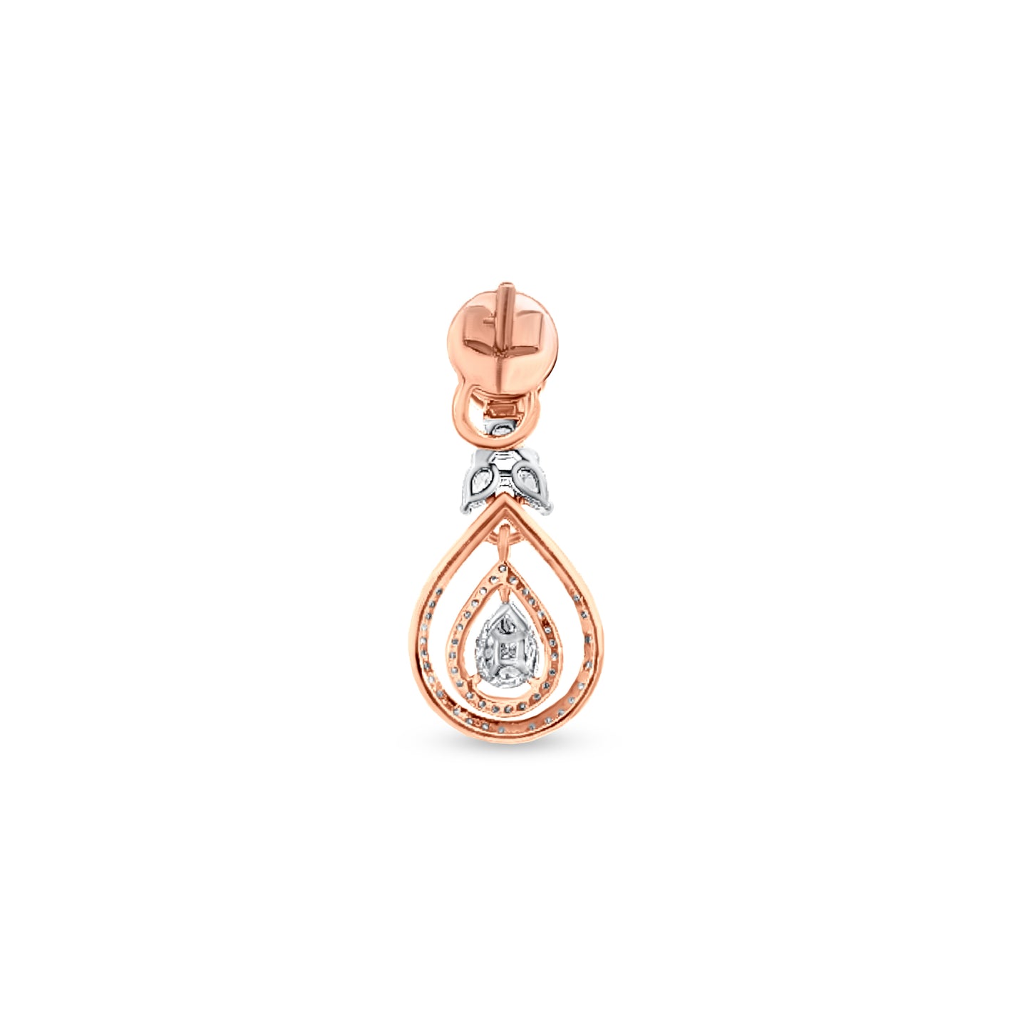 18K Rose Gold Multi-Cut Diamond Earring