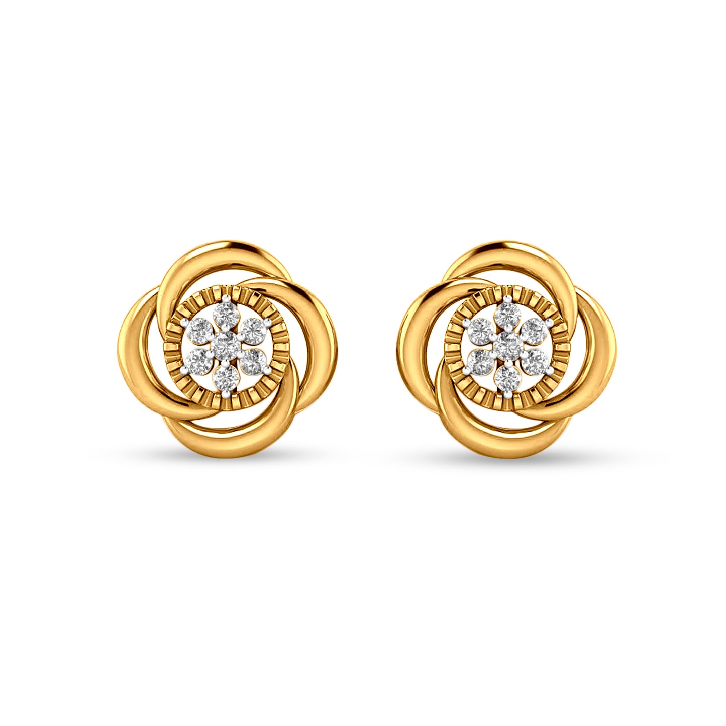 18K Gold Floral Diamond Tops