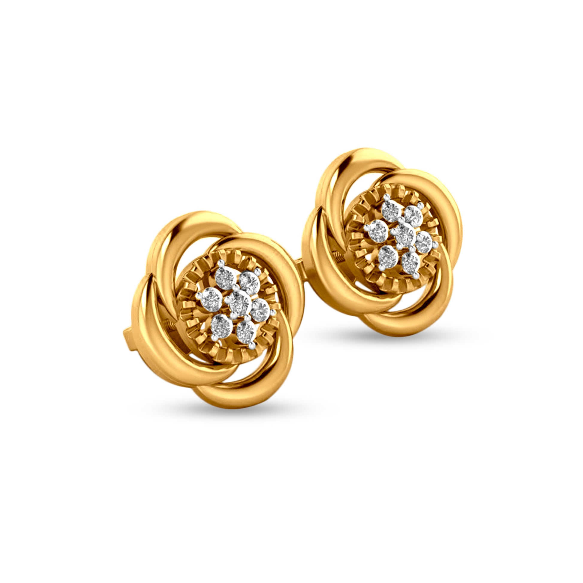 18K Gold Floral Diamond Tops