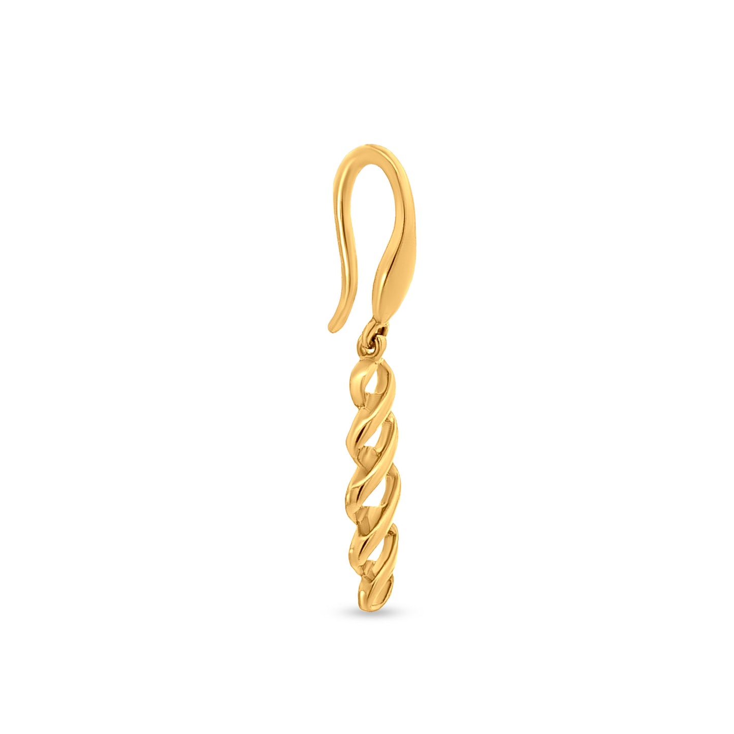 Wave Elegance: 22k Yellow Gold Contemporary Drop Earrings