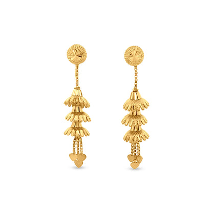 Takashi: 22k Yellow Gold Japanese Temple Drop Earrings