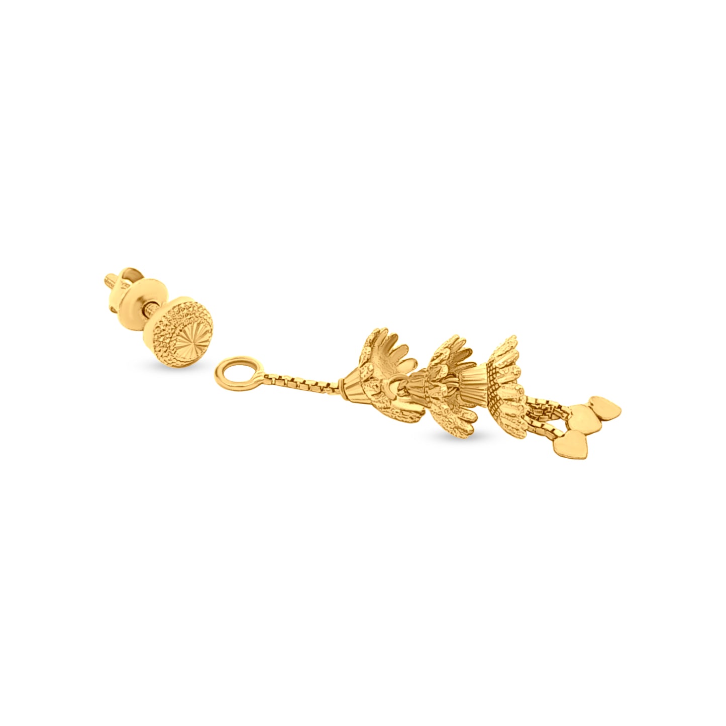 Takashi: 22k Yellow Gold Japanese Temple Drop Earrings