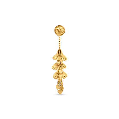 Takashi: 22k Yellow Gold Japanese Temple Drop Earrings