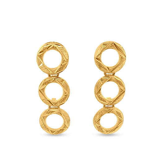 Veda Aura: 22k Yellow Gold Modern Drop Earrings