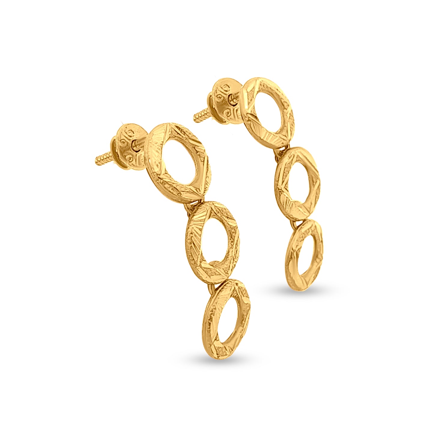 Veda Aura: 22k Yellow Gold Modern Drop Earrings