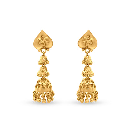 22k Gold Modern Bell Motif Jhumkas