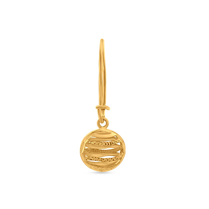 22k Gold Hanging Coin Kidney Wire Lock Earring