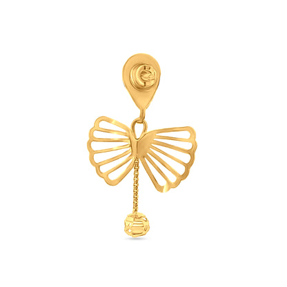 22k Gold Butterfly Wings Drop Earrings