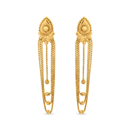 Gold Layered Chain Drop Earrings