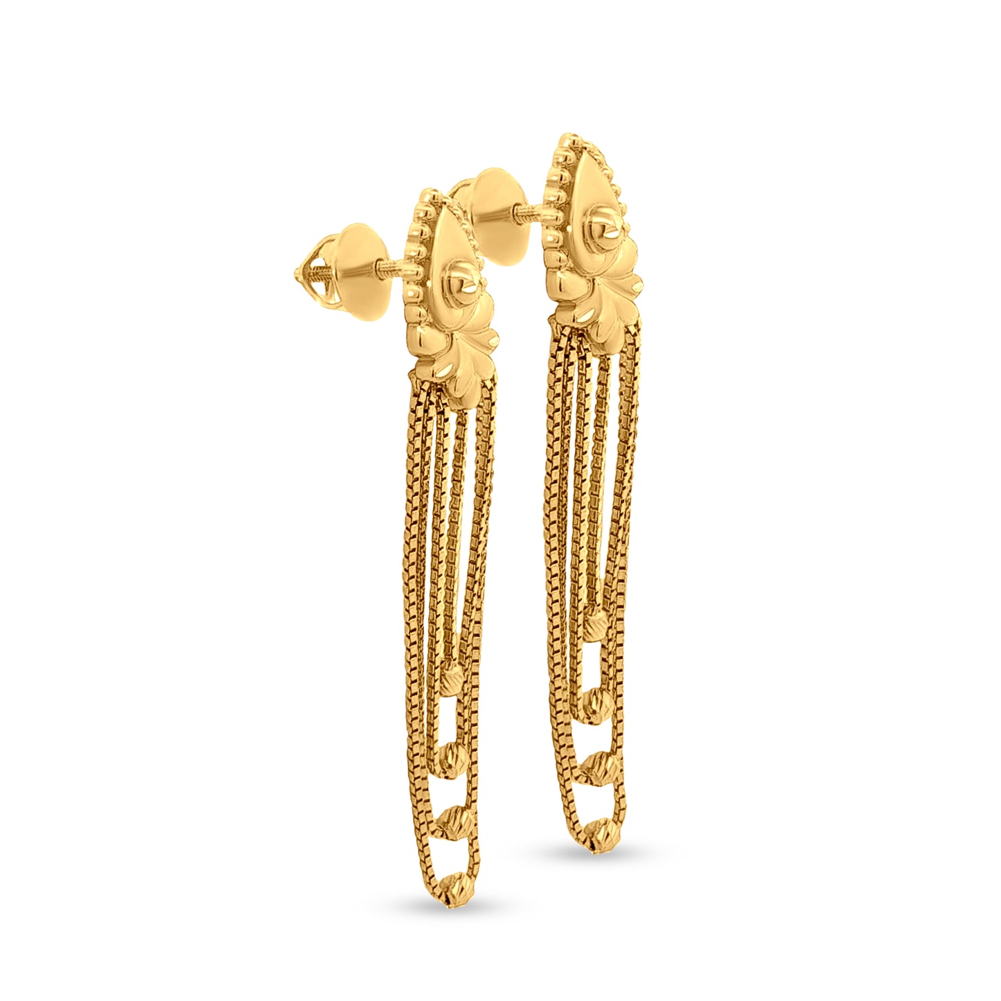 Gold Layered Chain Drop Earrings