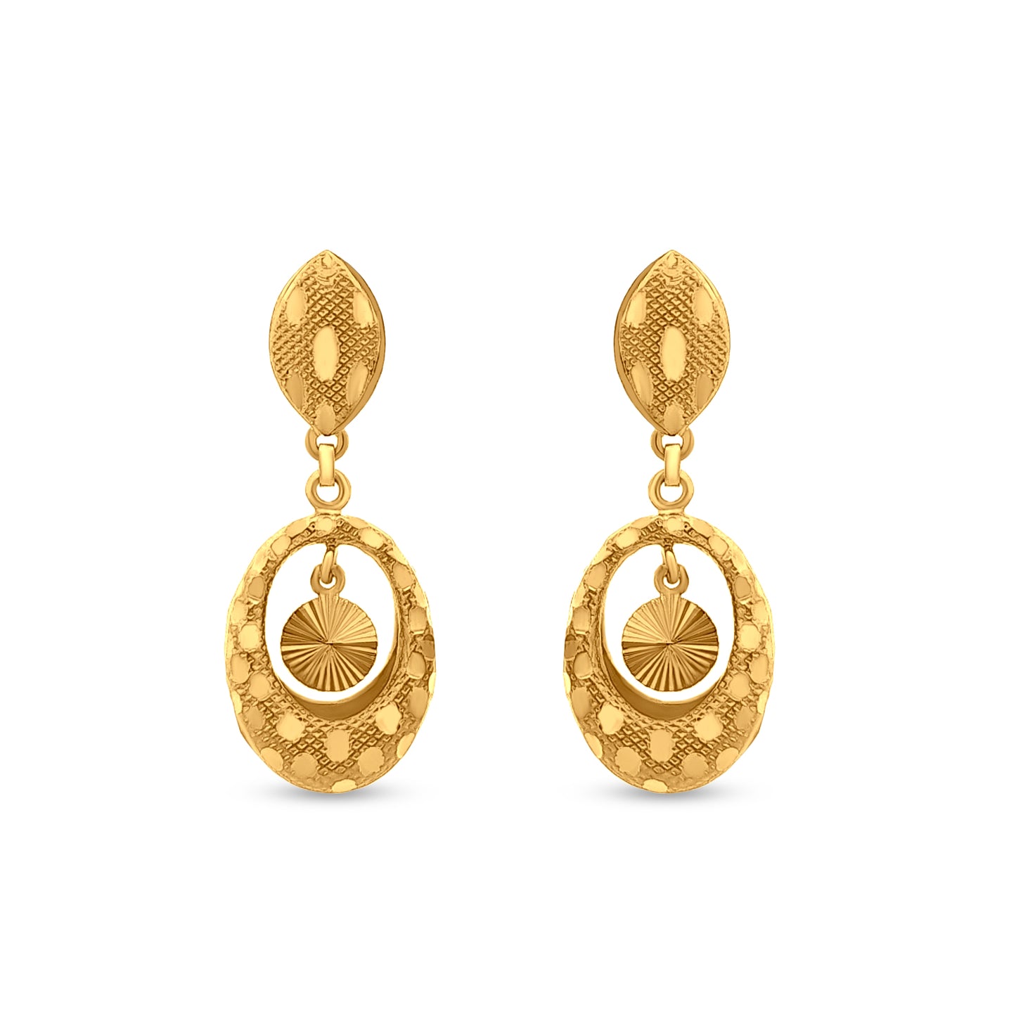 Svara : 22k Yellow Gold Contemporary Drop Earrings