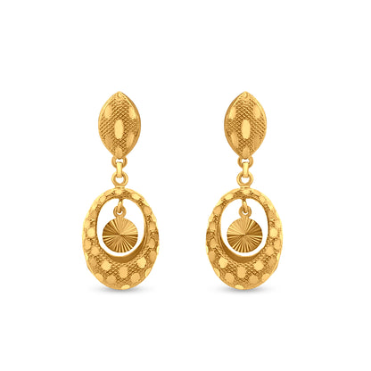 Svara : 22k Yellow Gold Contemporary Drop Earrings