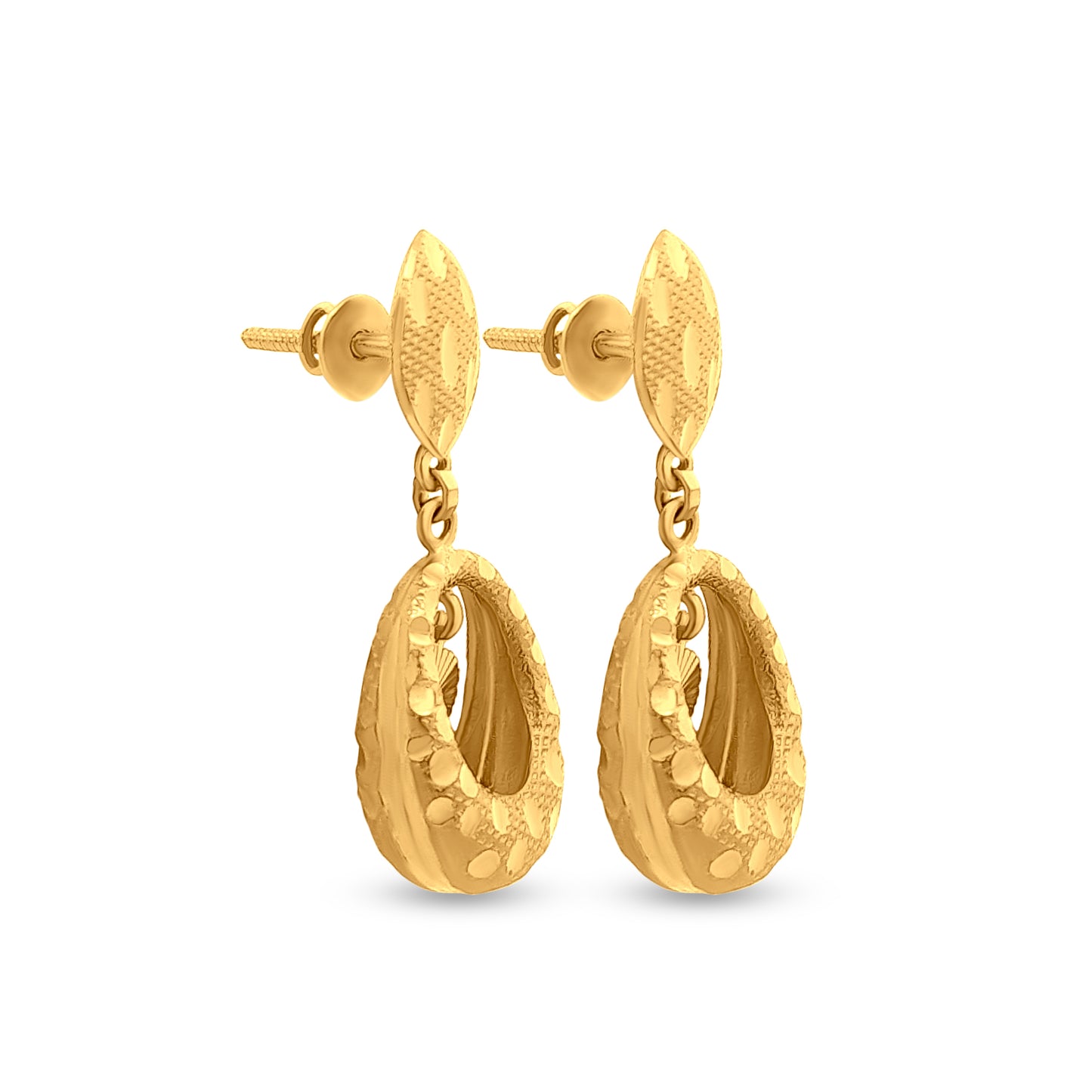 Svara : 22k Yellow Gold Contemporary Drop Earrings