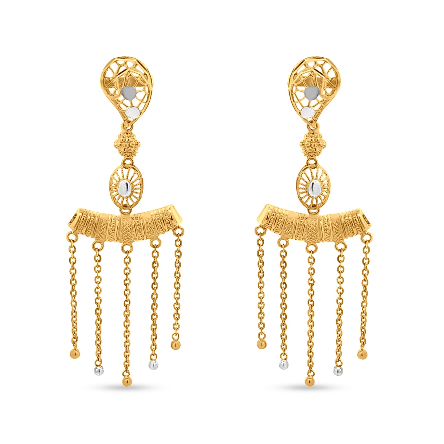 22k Gold Artistic Trendy Drop Earring