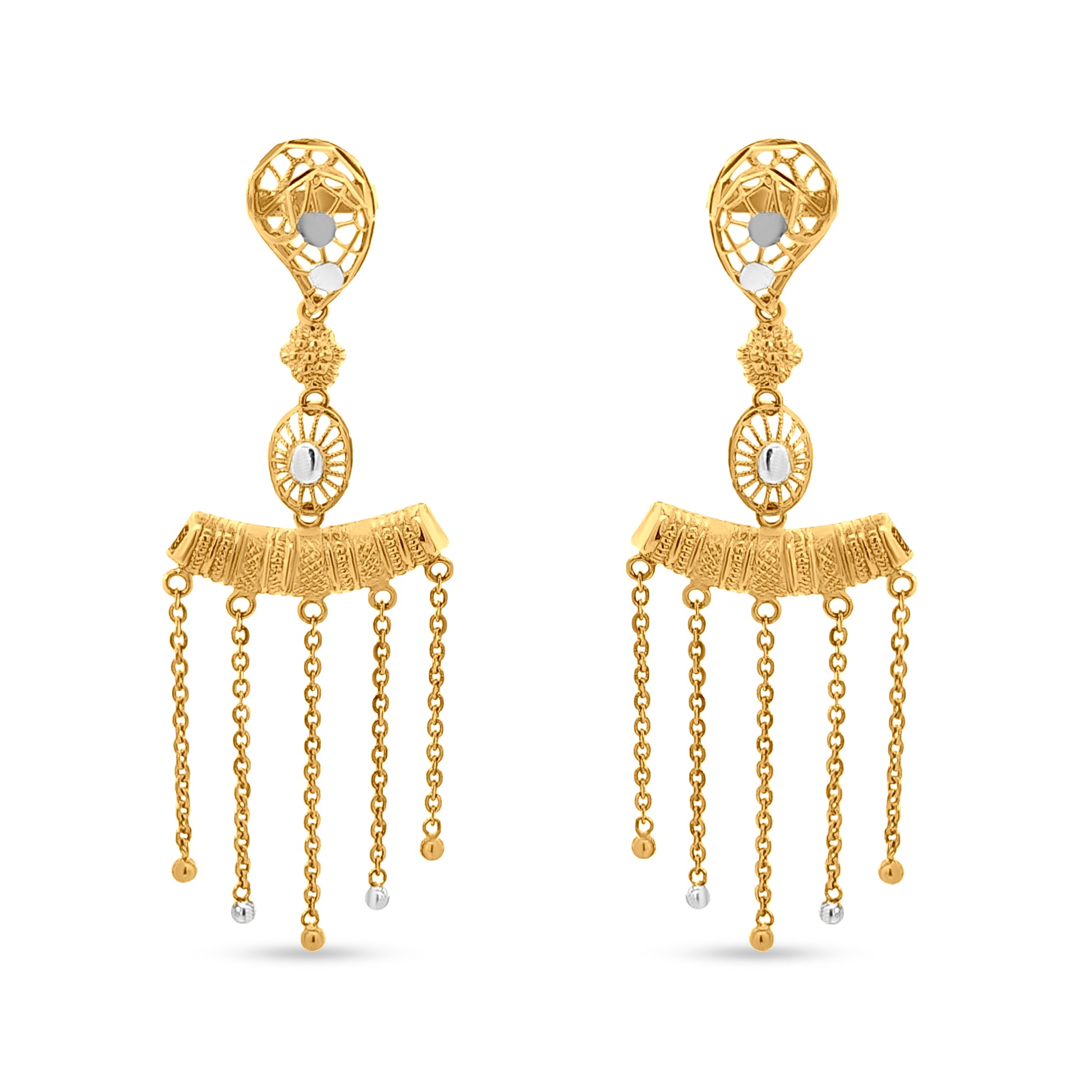 22k Gold Artistic Trendy Drop Earring