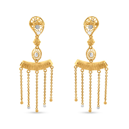 22k Gold Artistic Trendy Drop Earring