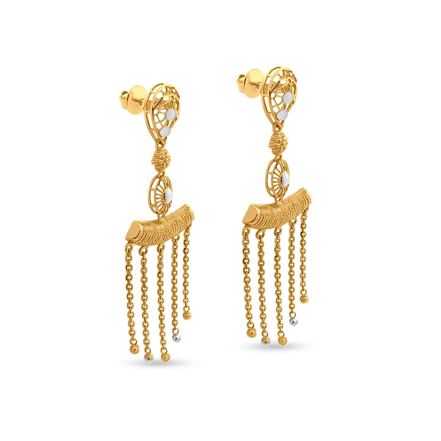 22k Gold Artistic Trendy Drop Earring